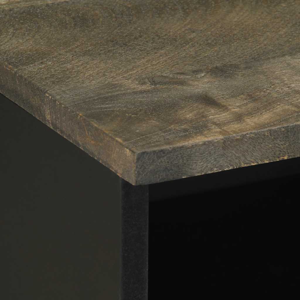 vidaXL Nachttisch Schwarz 40x33x46 cm Massivholz Mango