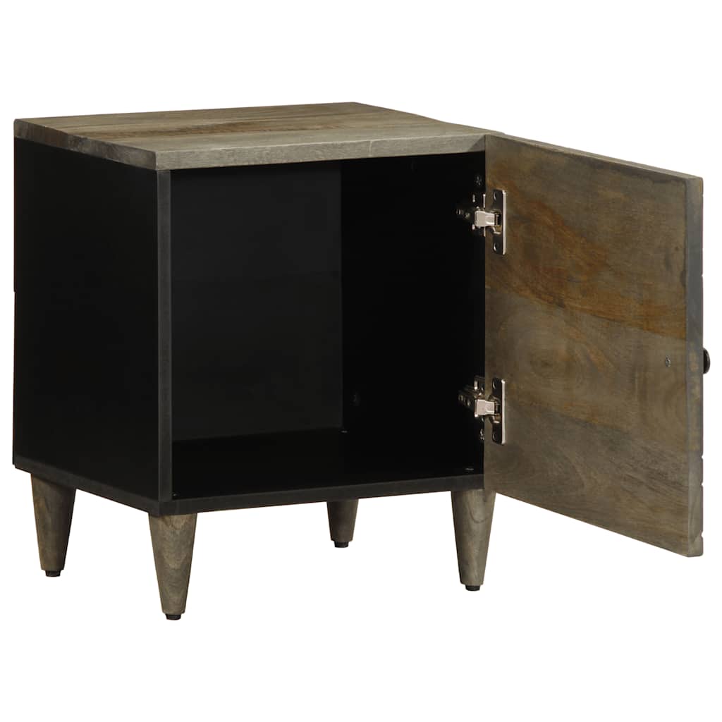 vidaXL Nachttisch Hellgrau 40x33x46 cm Massivholz Mango