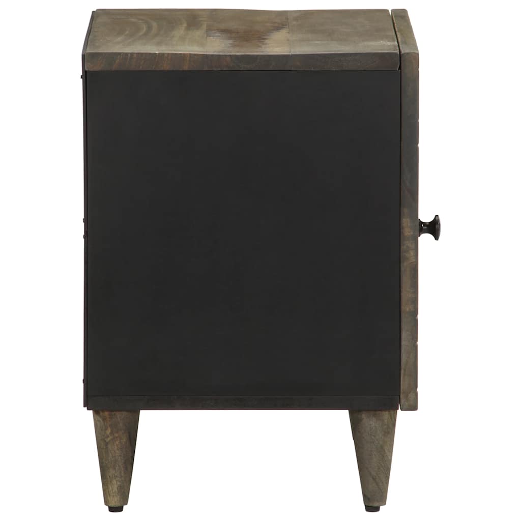 vidaXL Nachttisch Hellgrau 40x33x46 cm Massivholz Mango