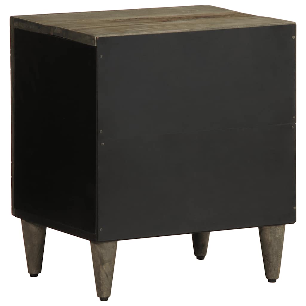 vidaXL Nachttisch Hellgrau 40x33x46 cm Massivholz Mango