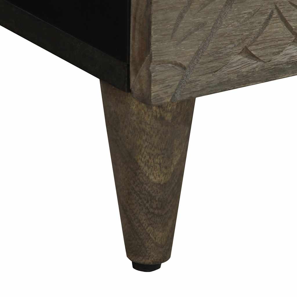 vidaXL Nachttisch Hellgrau 40x33x46 cm Massivholz Mango