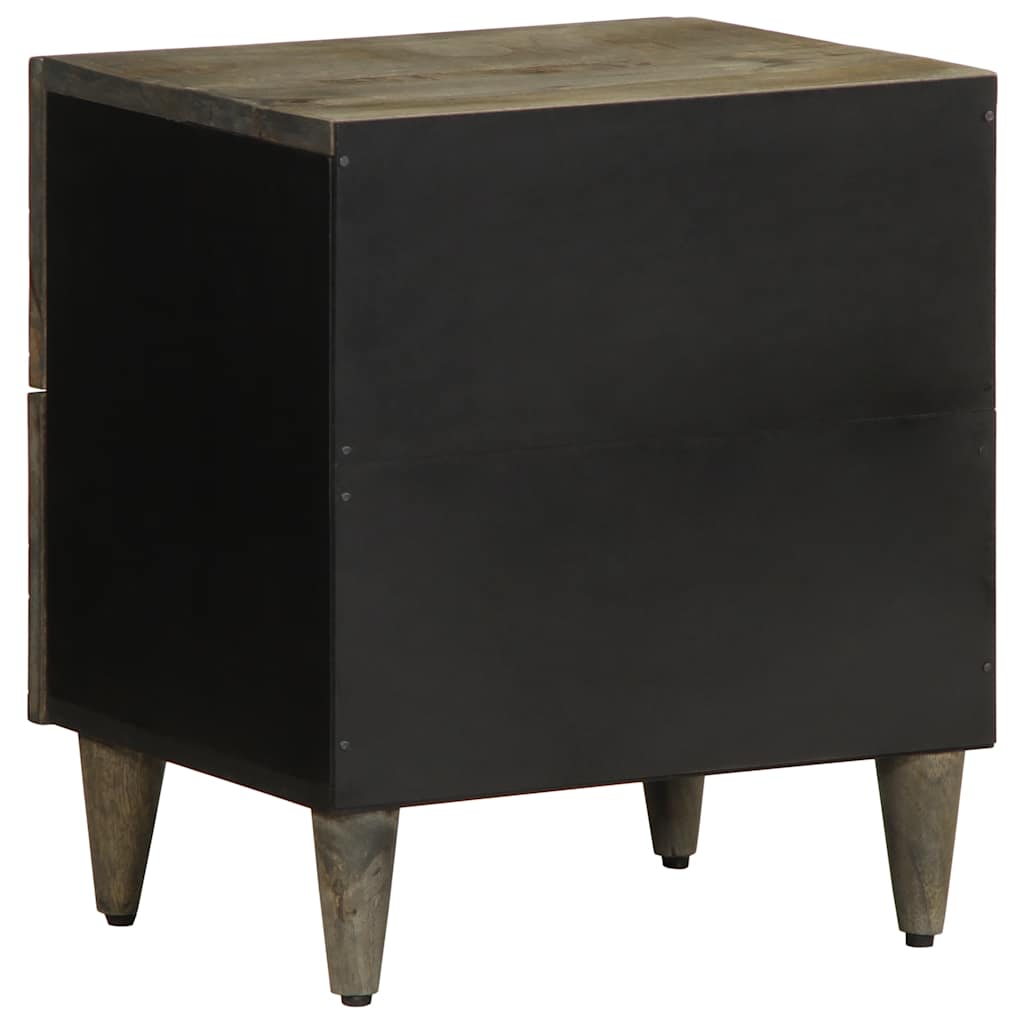 vidaXL Nachttisch Hellgrau 40x33x46 cm Massivholz Mango