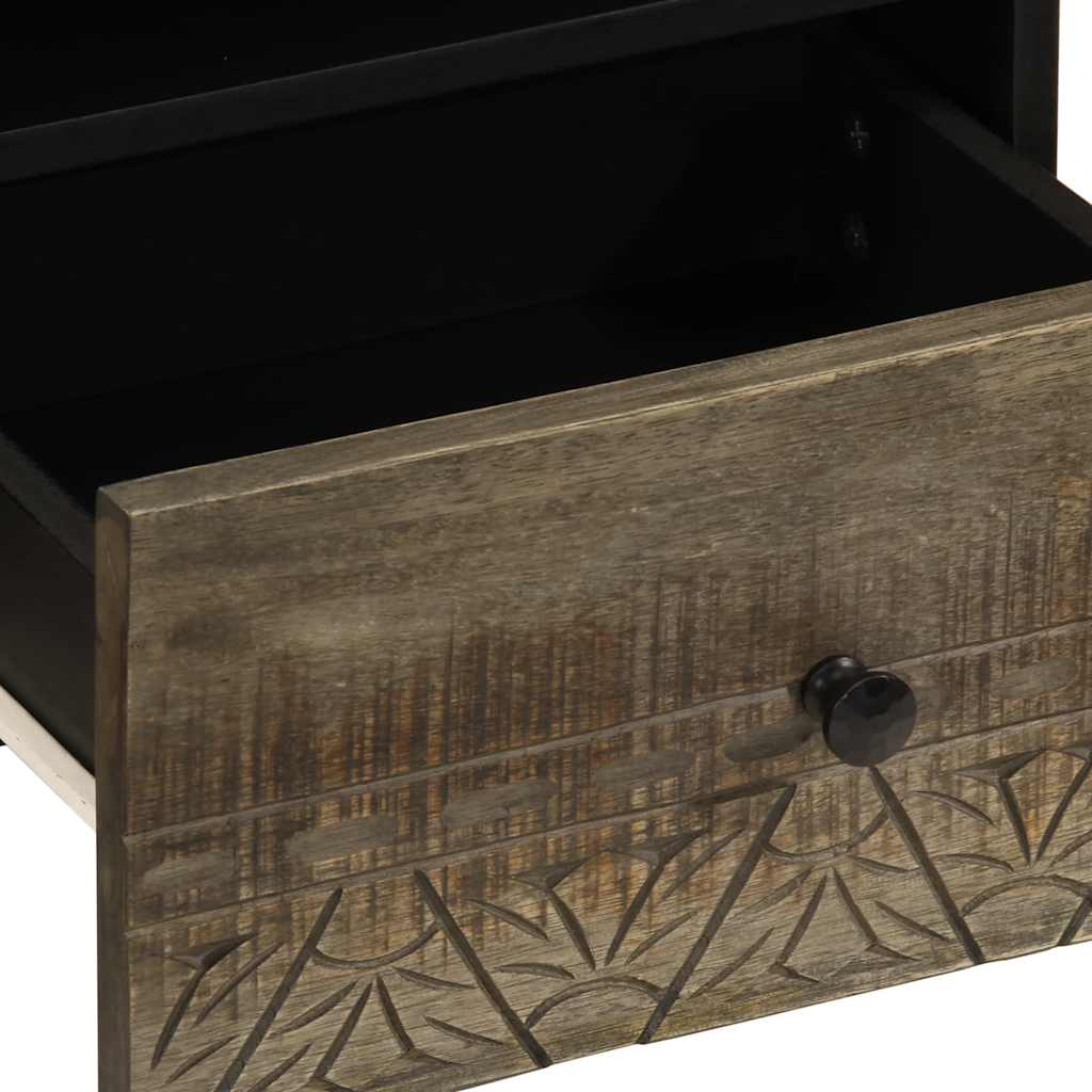 vidaXL Nachttisch Hellgrau 40x33x46 cm Massivholz Mango