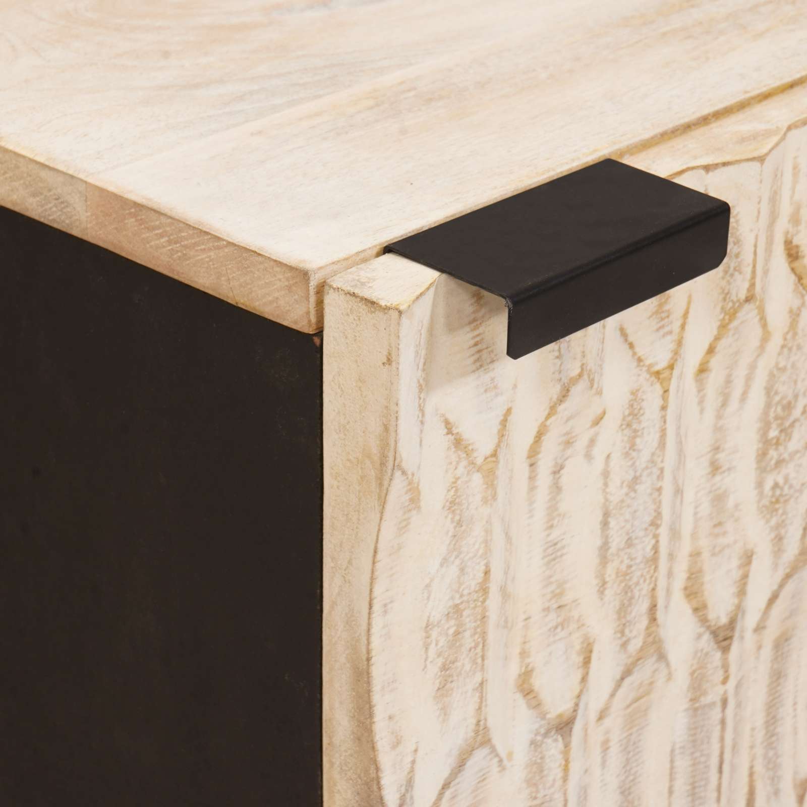 vidaXL Nachttisch Weiß 40 x 33 x 46 cm Massivholz Mango