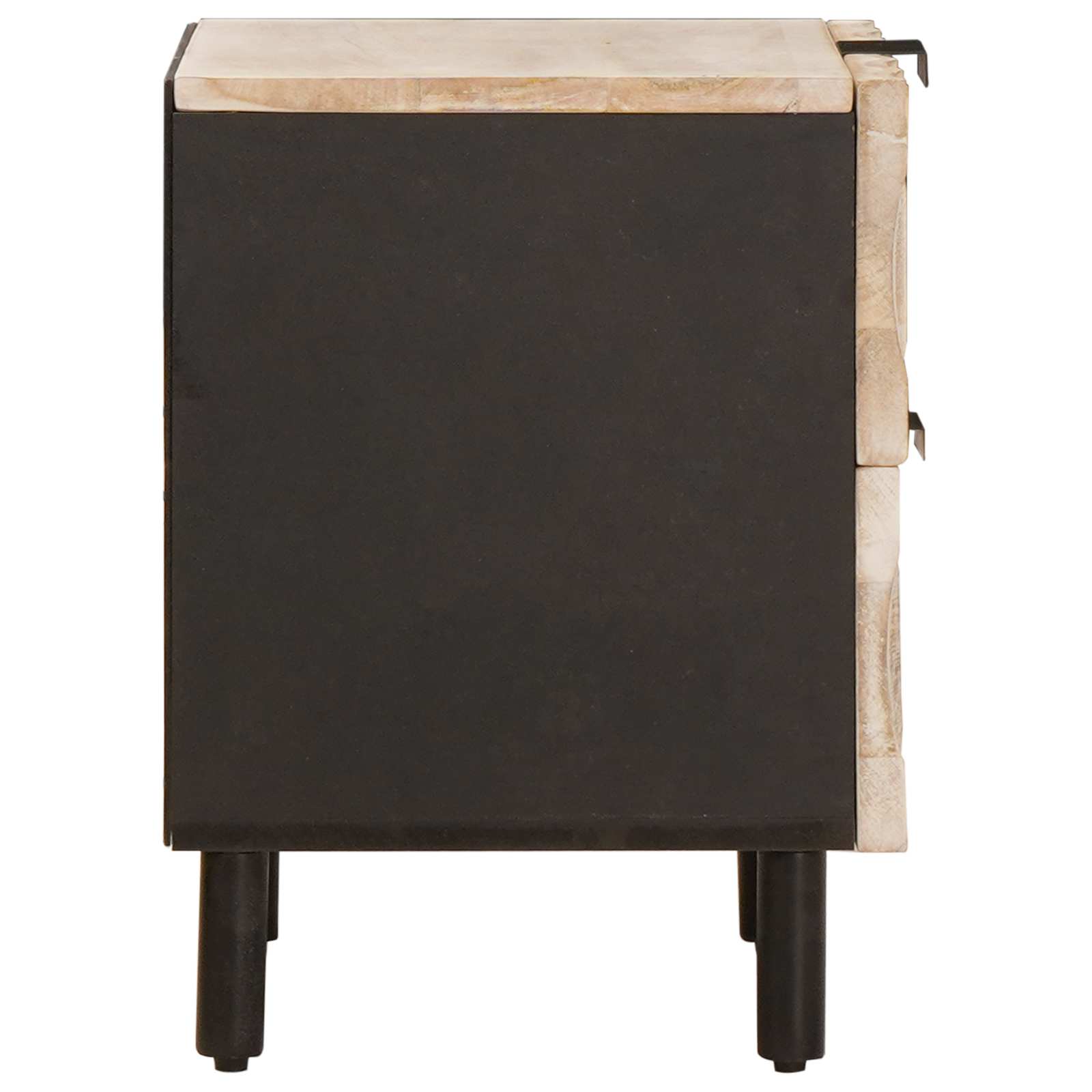 vidaXL Nachttisch mit Schubladen Weiß 40 x 33 x 46 cm Massivholz Mango