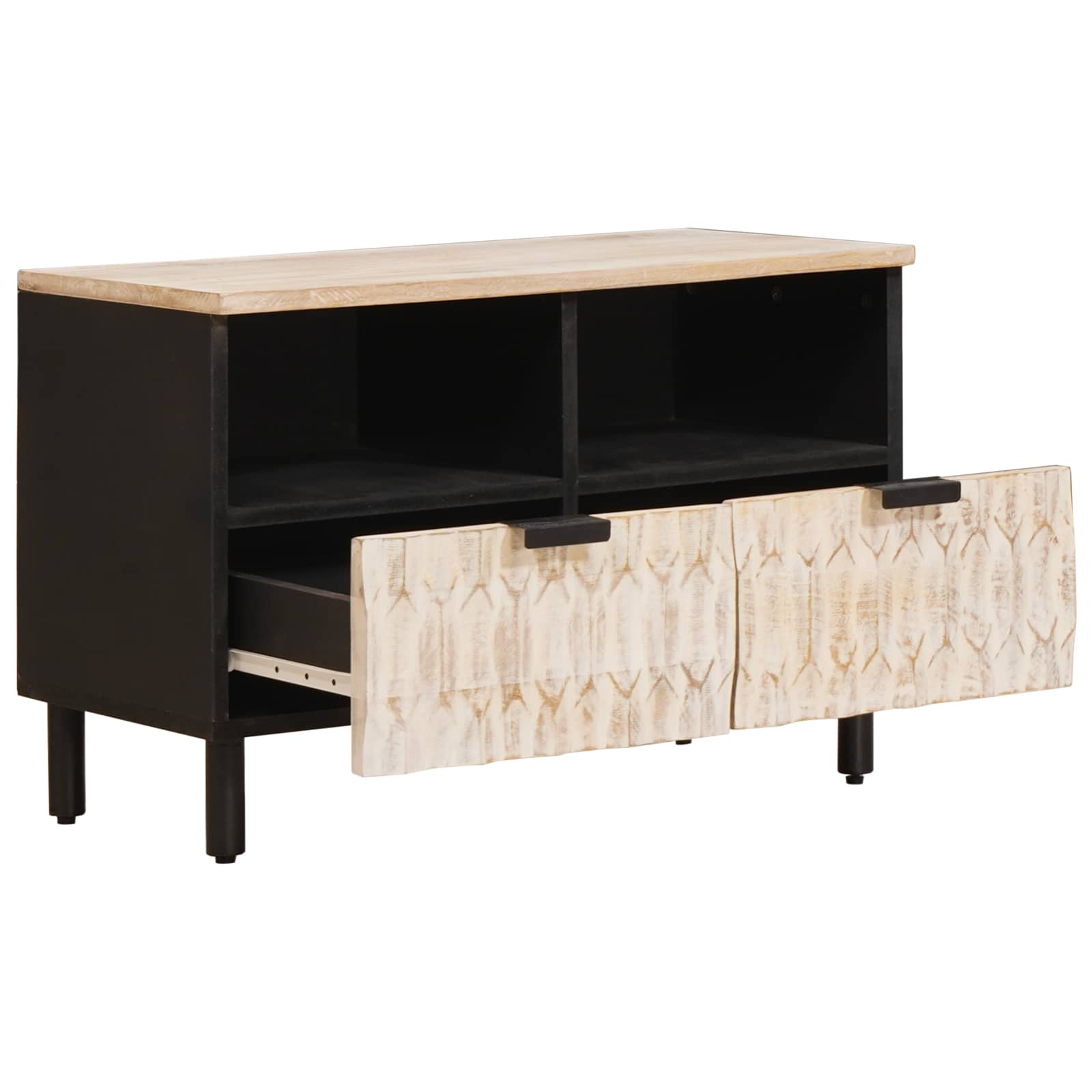 vidaXL TV-Schränk Weiße gewaschene Oberfläche 70 x 33,5 x 46 cm