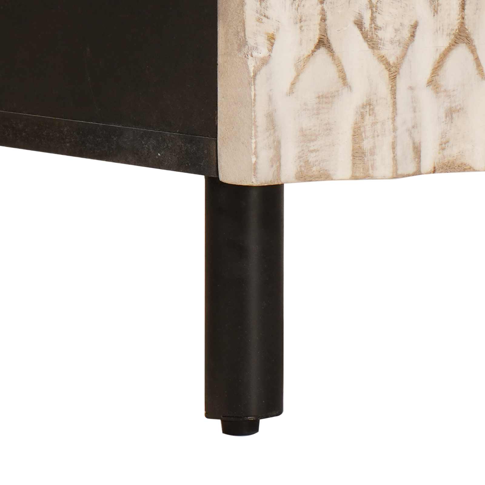 vidaXL Nachttisch mit Schubladen Weiß 40 x 33 x 46 cm Massivholz Mango