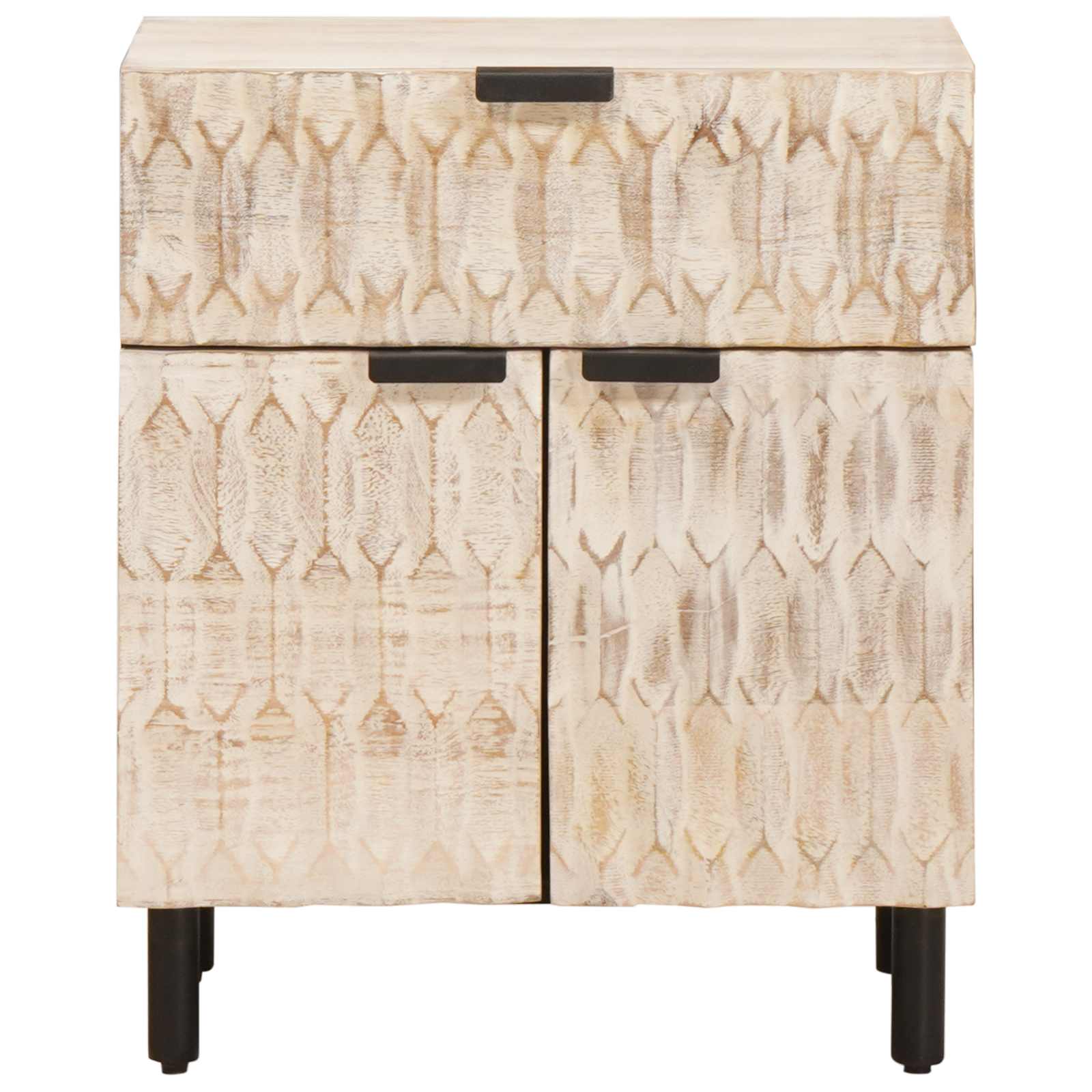 vidaXL Nachttisch mit Schubladen Weiß 50 x 33 x 60 cm Massivholz Mango