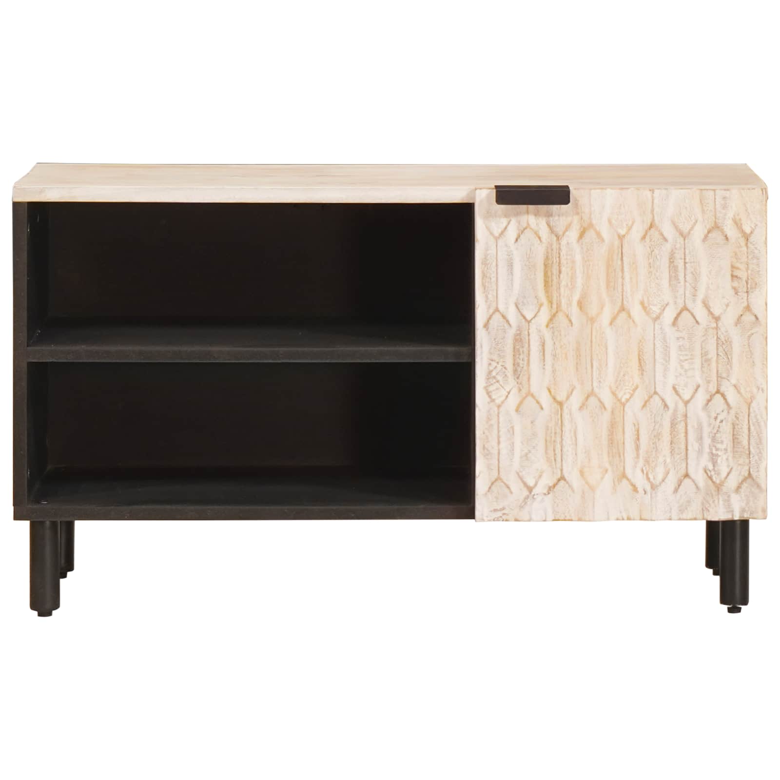 vidaXL TV-Schränk mit Tür Weiße gewaschene Oberfläche 80 x 33 x 46 cm