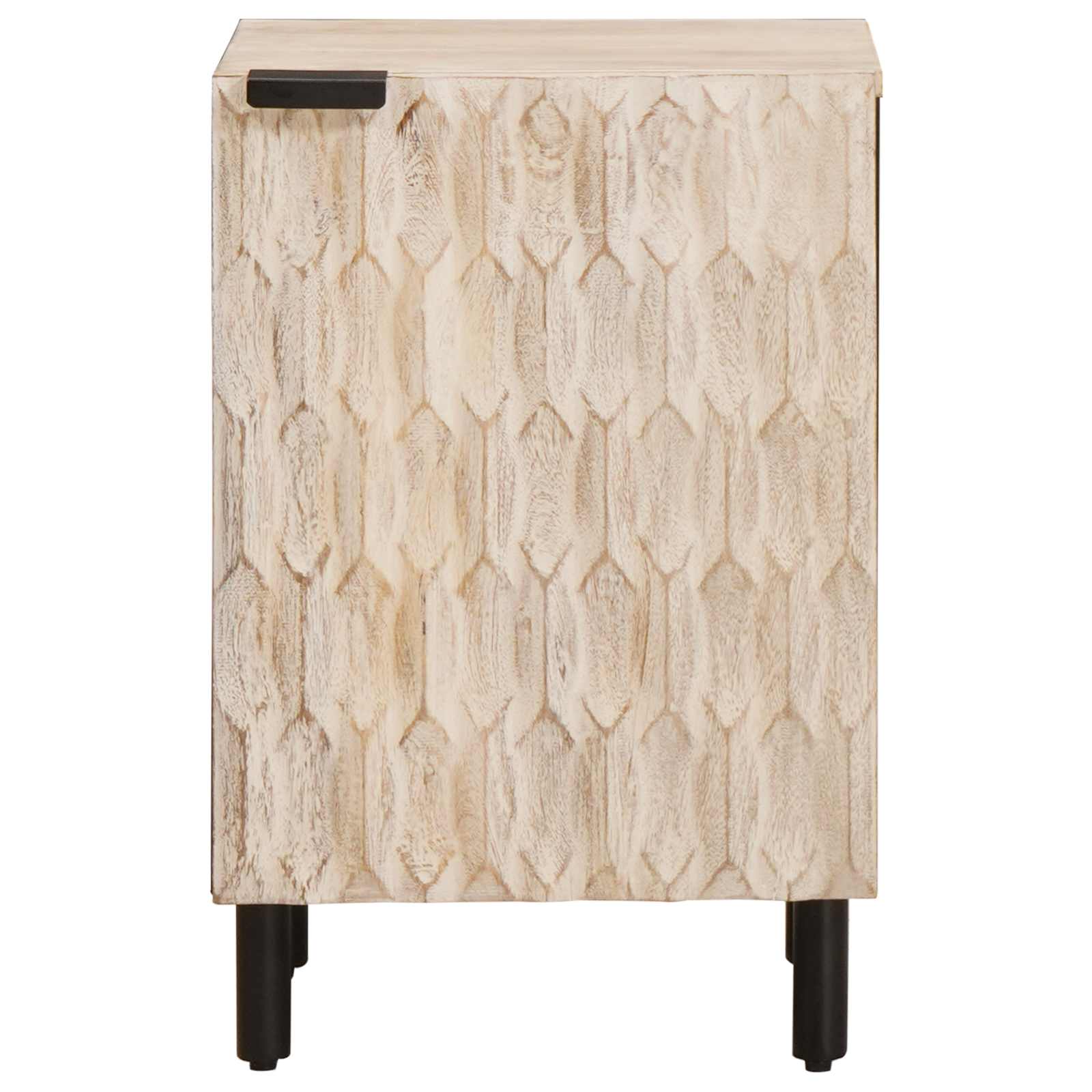 vidaXL Badezimmerschrank mit Tür Weiß 38 x 33 x 58 cm Massivholz Mango