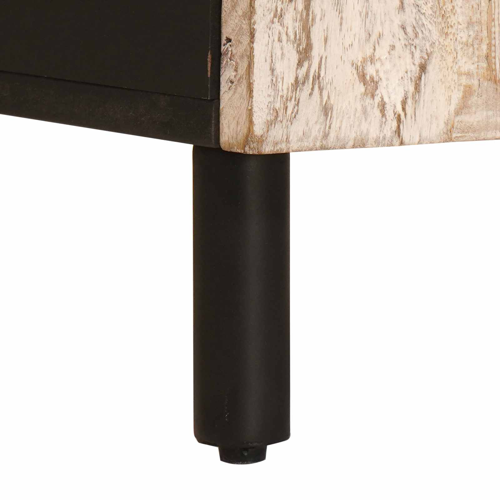 vidaXL Badezimmerschrank mit Tür Weiß 38 x 33 x 58 cm Massivholz Mango