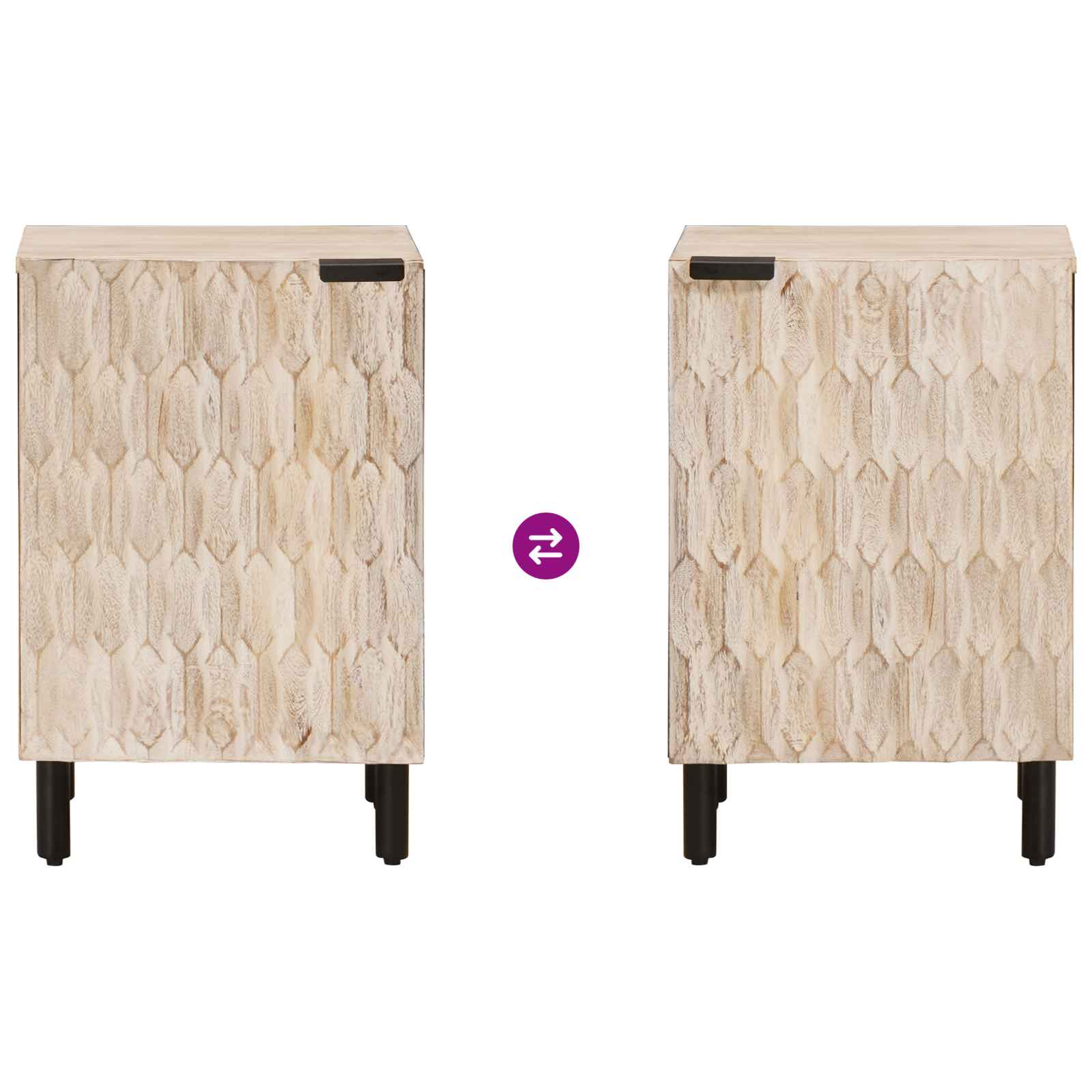 vidaXL Badezimmerschrank mit Tür Weiß 38 x 33 x 58 cm Massivholz Mango