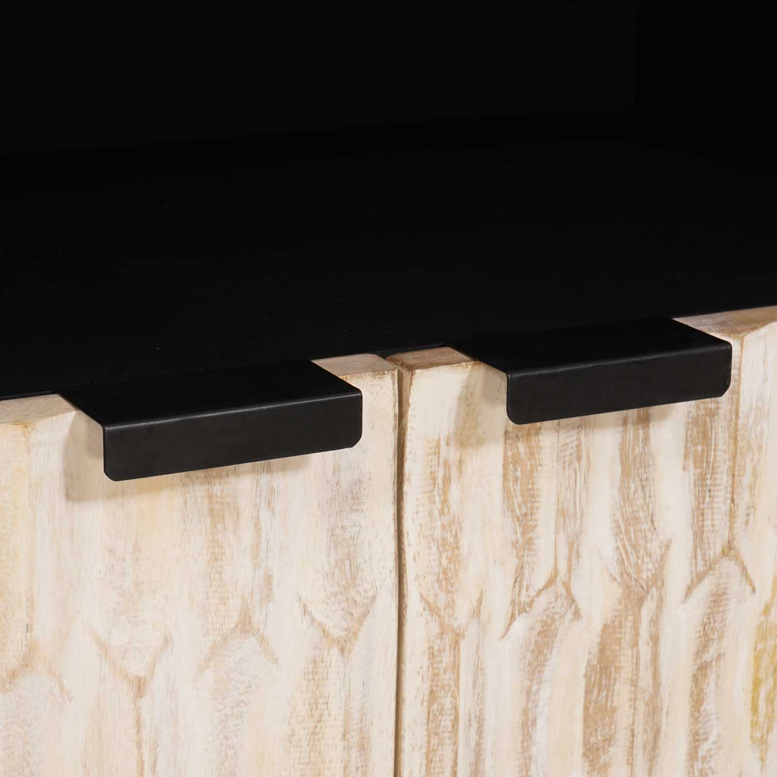 vidaXL Sideboard mit Tür Weiße gewaschene Oberfläche 60 x 33 x 75 cm