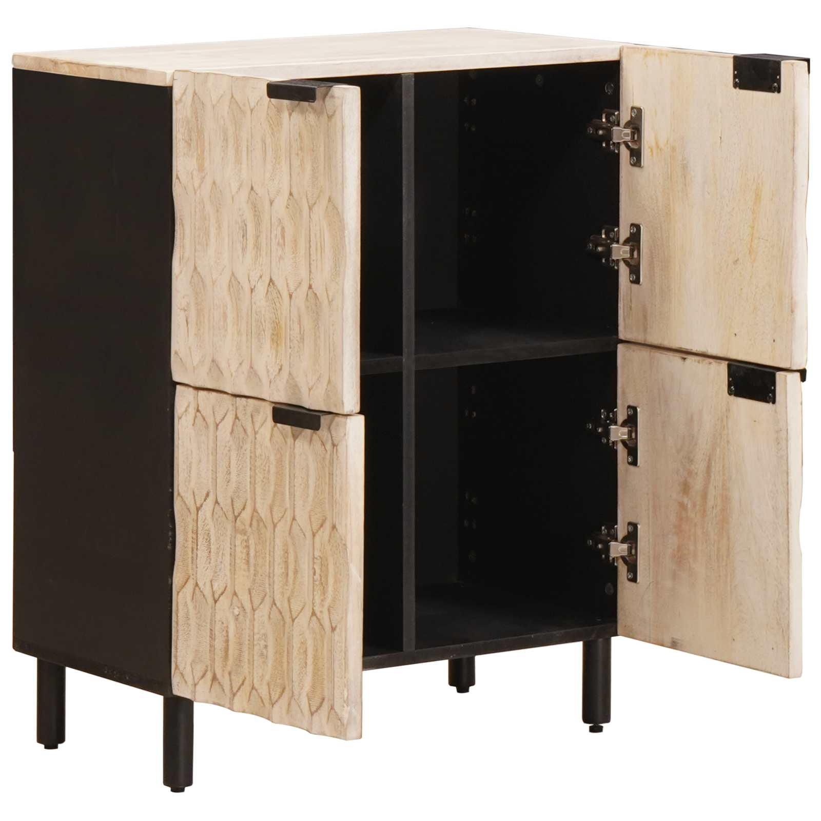 vidaXL Sideboard mit Tür Weiße gewaschene Oberfläche 60 x 33 x 75 cm