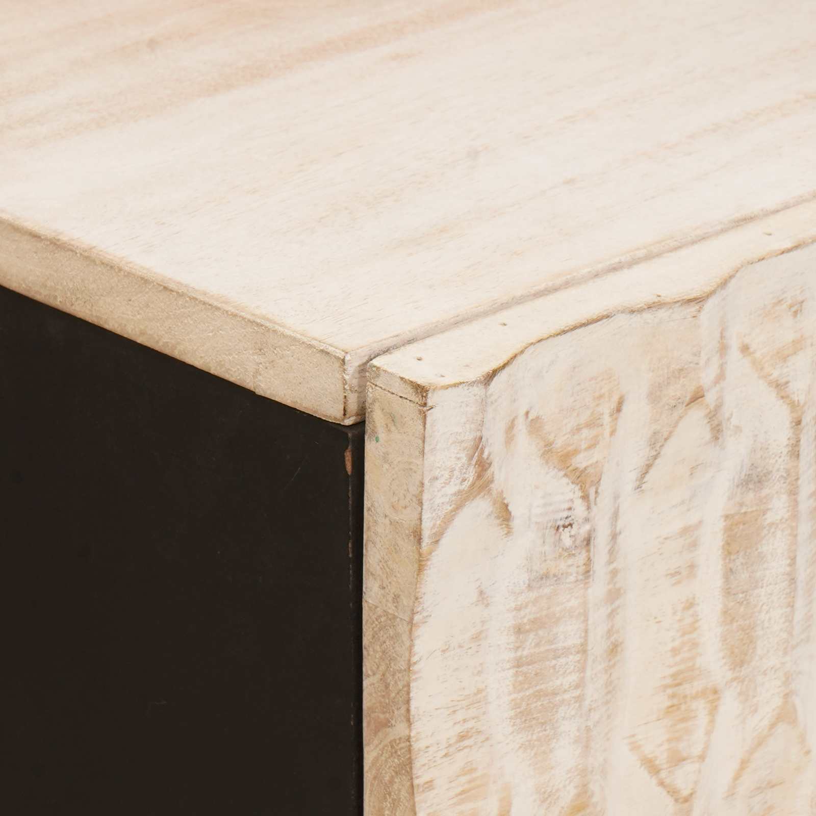 vidaXL Sideboard mit Tür Weiße gewaschene Oberfläche 80 x 33 x 75 cm