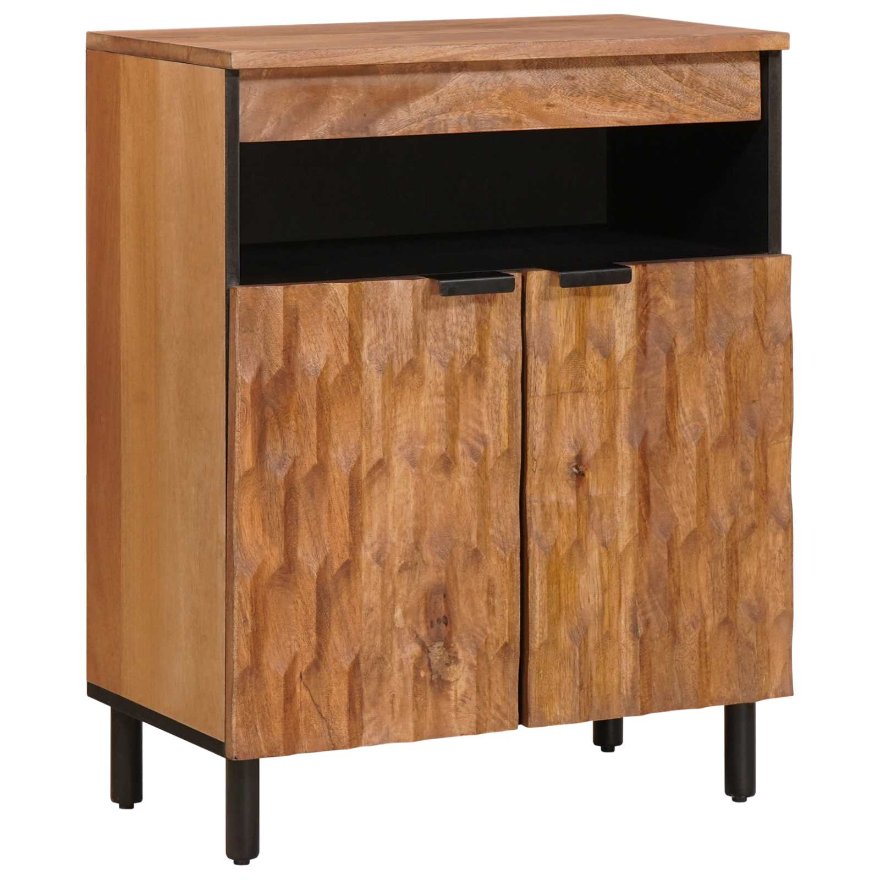 vidaXL Sideboard mit Tür Weiße gewaschene Oberfläche 60 x 33 x 75 cm