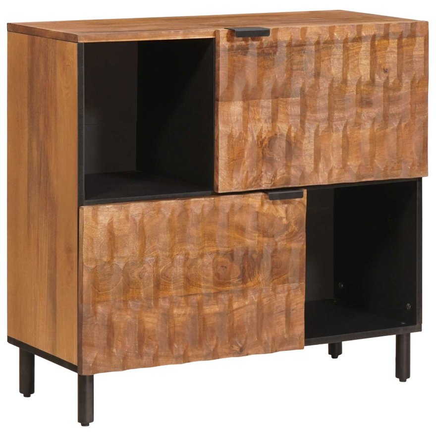 vidaXL Sideboard mit Tür Weiße gewaschene Oberfläche 80 x 33 x 75 cm
