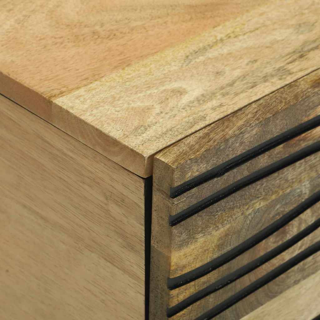 vidaXL Couchtisch Braun und Schwarz 80 x 50 x 40 cm Massivholz Akazie