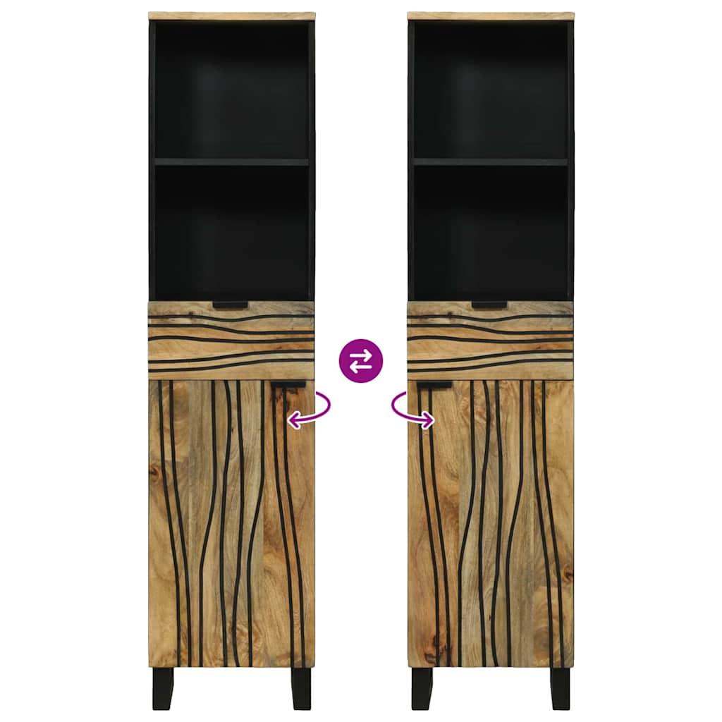 vidaXL Waschbeckenschrank mit Tür Braun 38 x 33 x 160 cm Holzwerkstoff