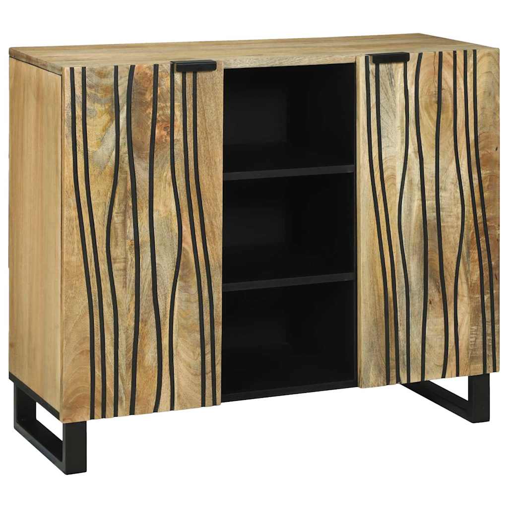 vidaXL Sideboard Braun 90 x 33 x 75 cm massives Mangoholz
