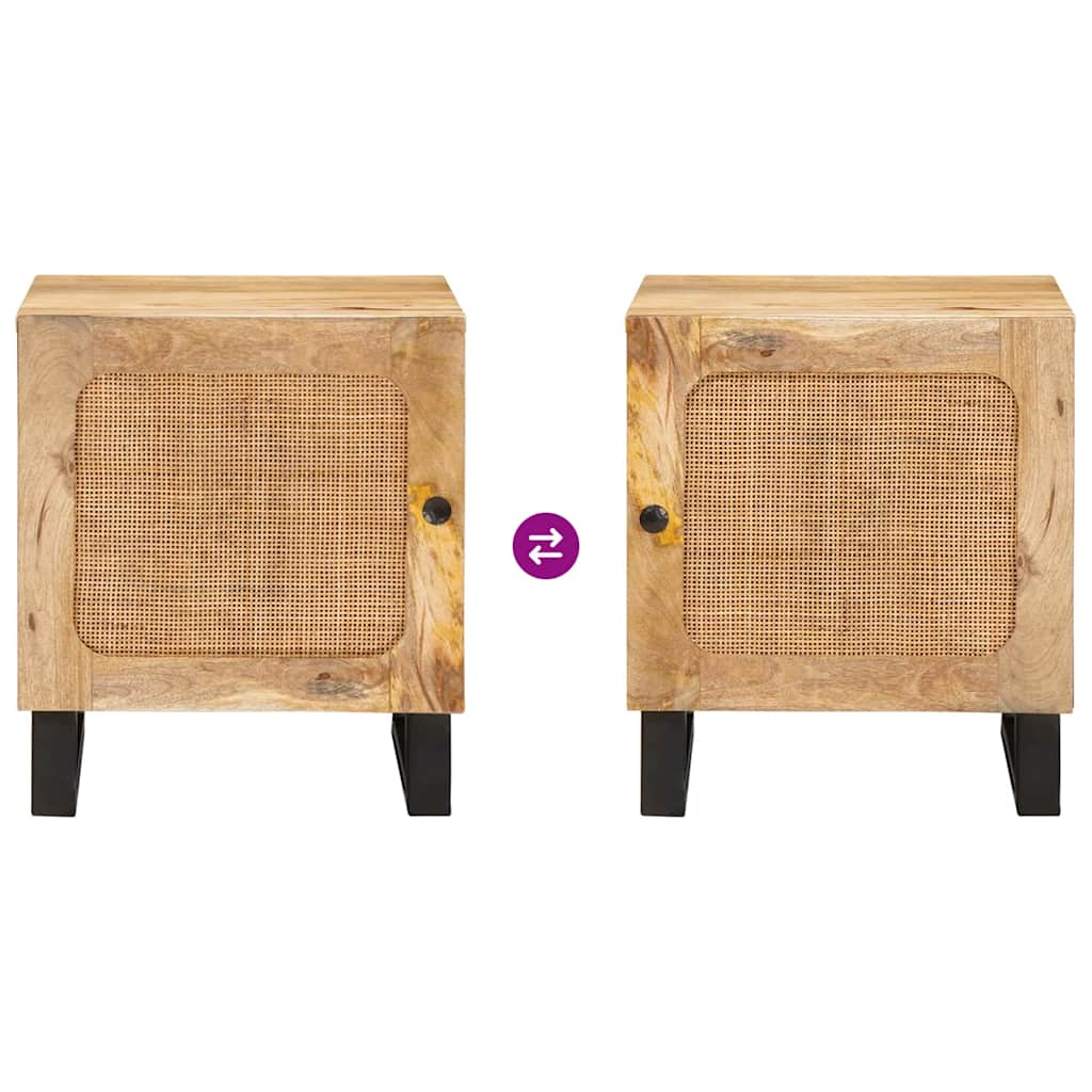 vidaXL Nachttisch Natur 40 x 33,5 x 46 cm Massivholz Mango