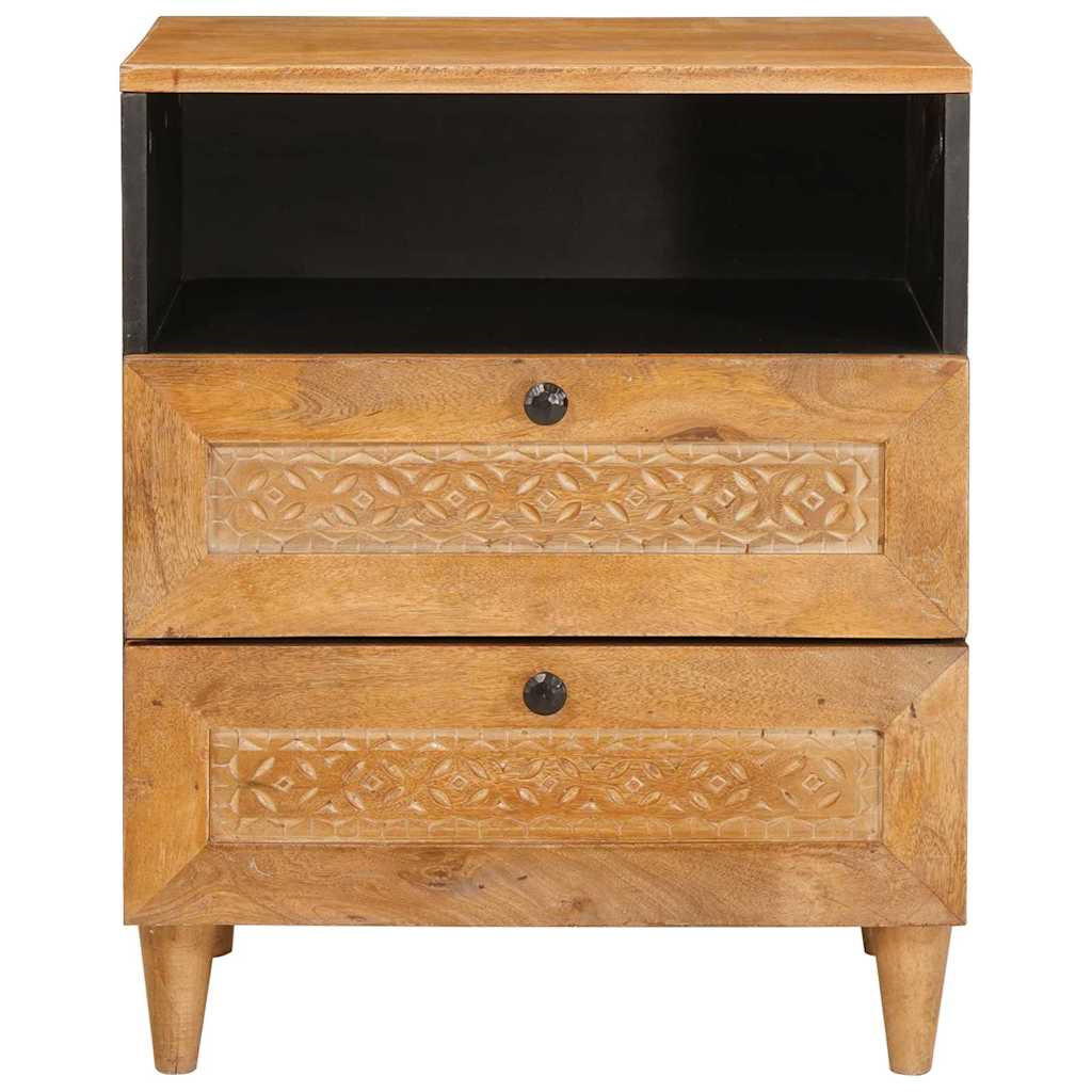 vidaXL Nachttisch mit Tür Hellbraun 50 x 33 x 62 cm Massivholz Akazie