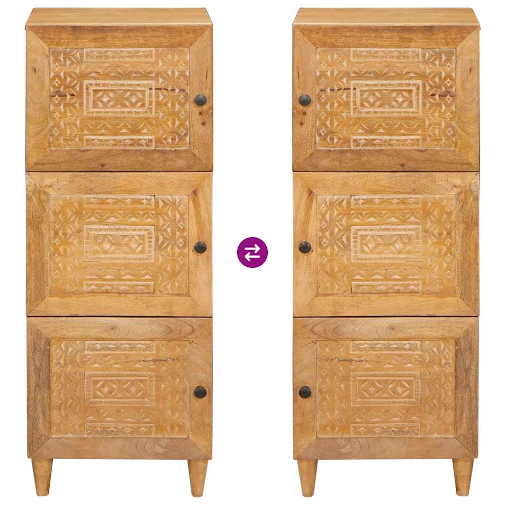 vidaXL Hochboard mit Tür Hellbraun 40 x 33 x 110 cm massives Mangoholz