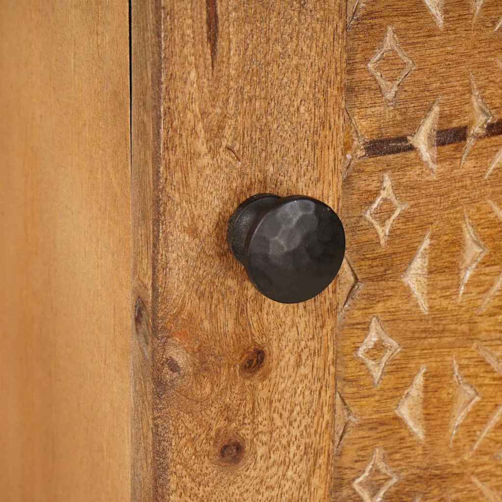 vidaXL Hochboard mit Tür Hellbraun 40 x 33 x 110 cm massives Mangoholz