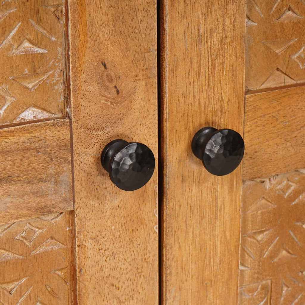 vidaXL Hochboard mit Tür Hellbraun 60 x 33 x 100 cm massives Mangoholz