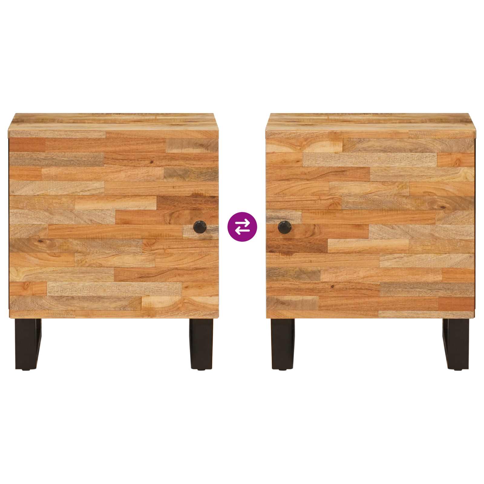 vidaXL Nachttisch Braun 40 x 33 x 46 cm Massivholz Mango