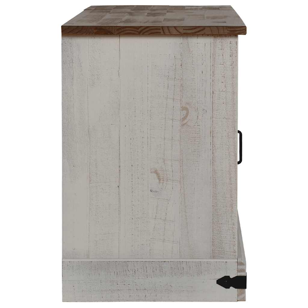 vidaXL TV-Schrank HALDEN 2 Schiebetüren Weiß 150x40x60 cm Massivholz