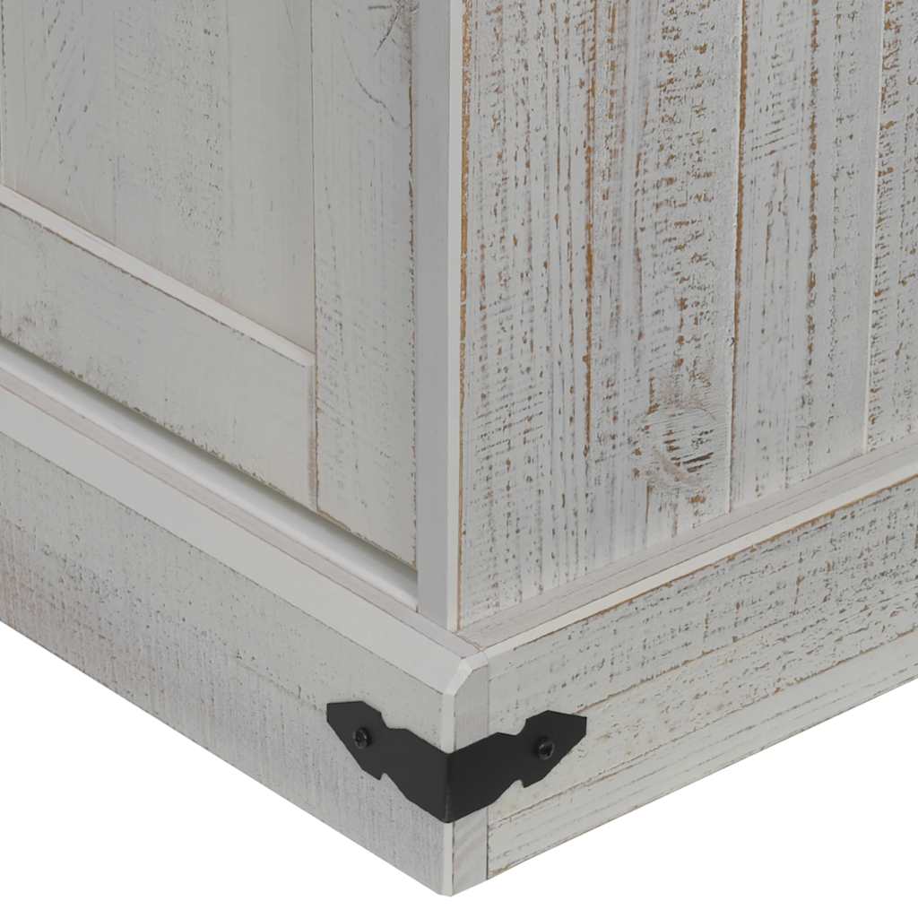 vidaXL TV-Schrank HALDEN 2 Schiebetüren Weiß 150x40x60 cm Massivholz