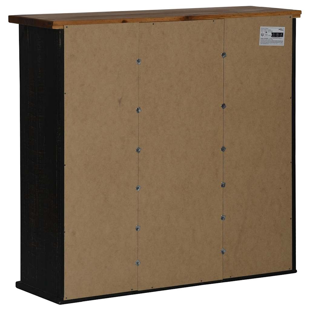 vidaXL Hängeschrank HALDEN 2 Schiebetüren Schwarz 75x22,5x70 cm Kiefer