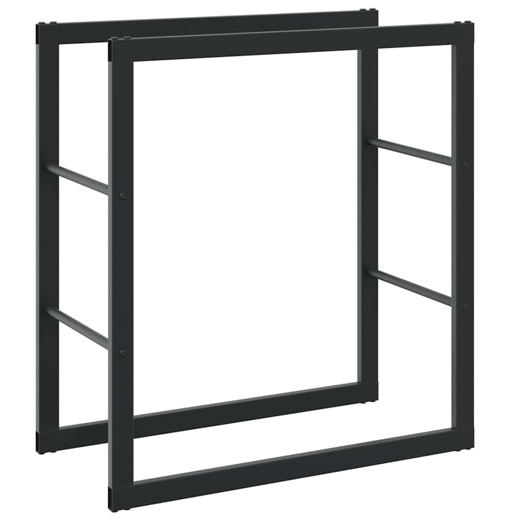 vidaXL Brennholzregal Schwarz 55x30x61 cm Stahl
