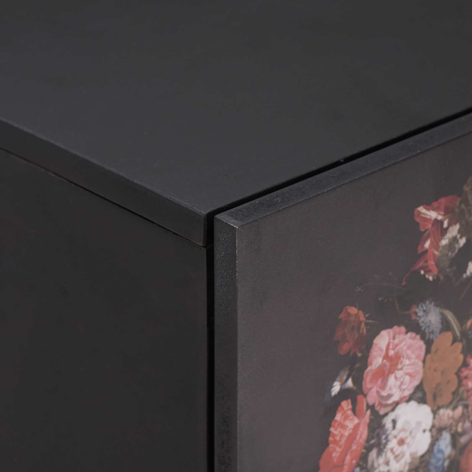 vidaXL Nachttisch mit Tür Schwarz 40 x 33 x 46 cm Massivholz Mango