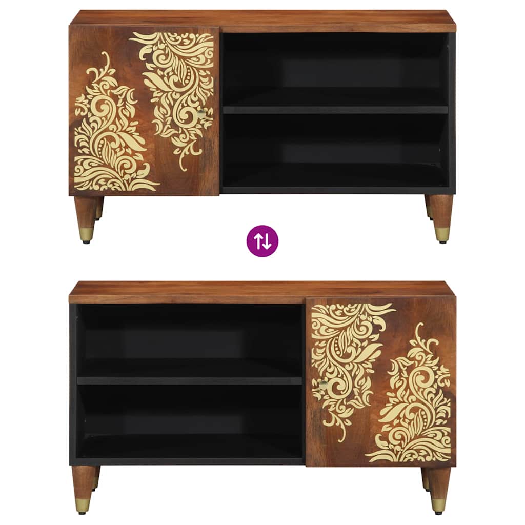 vidaXL TV-Schränk mit Tür Honigbraun 80 x 33 x 46 cm Massivholz Mango