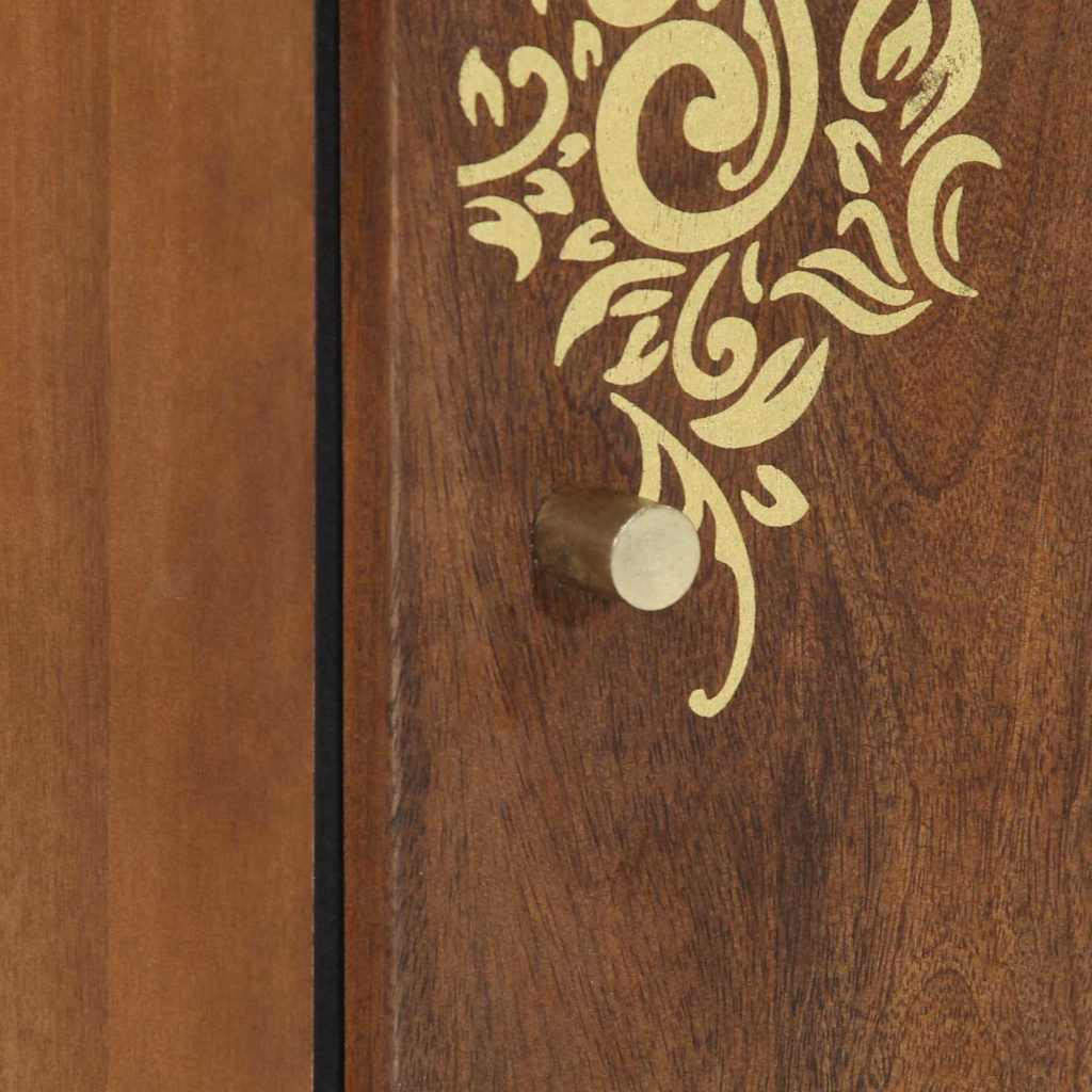 vidaXL Wandschrank mit Tür Honigbraun 38 x 33 x 48 cm Massivholz Mango