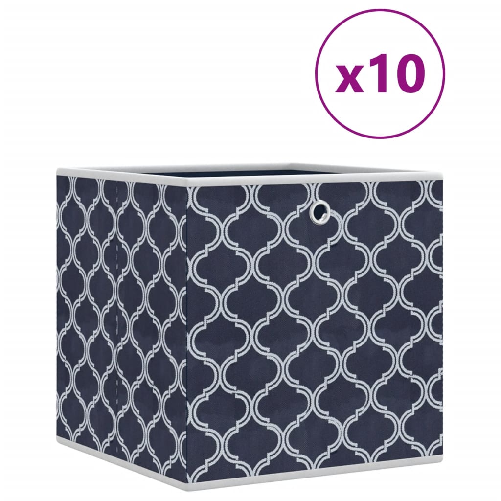 vidaXL Faltboxen 10 Stk. Blau 32x32x32 cm Vlies