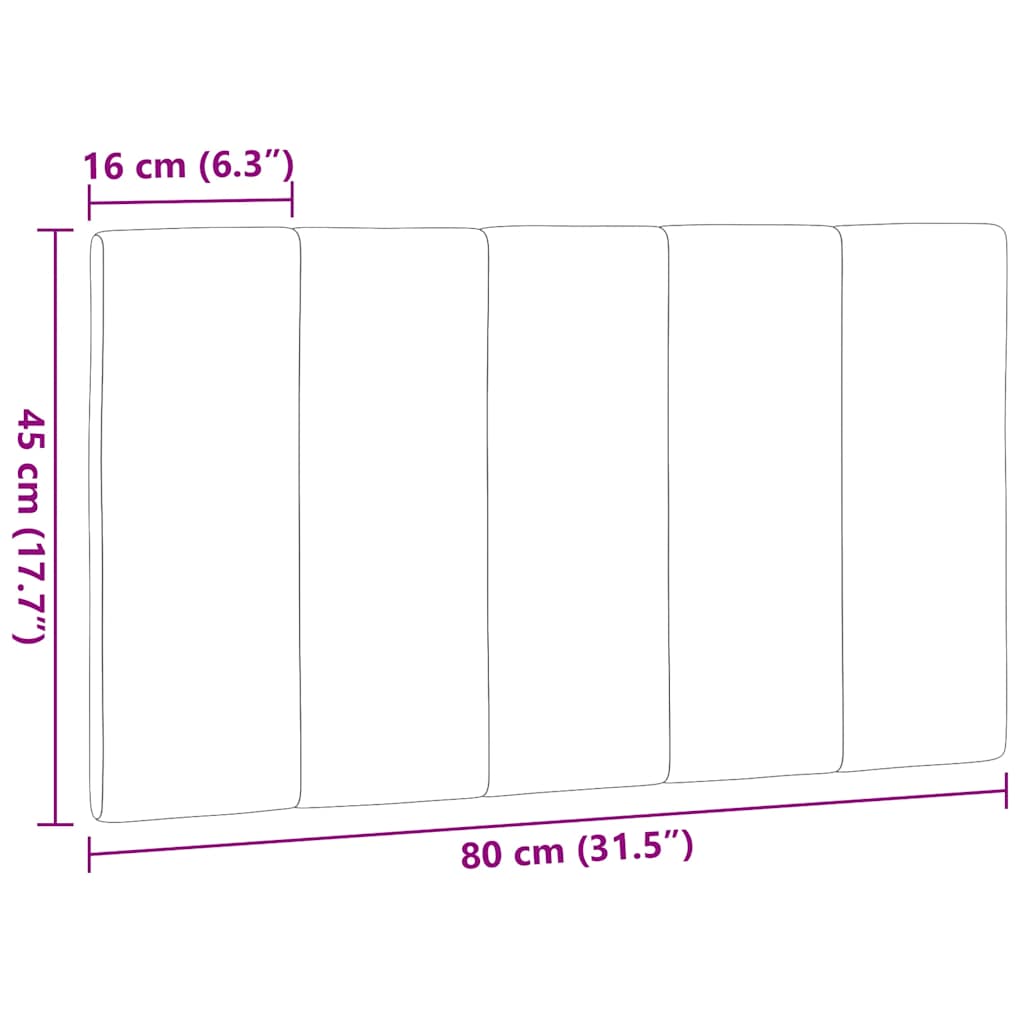 vidaXL Kopfteil-Kissen "Hanko" Hellgrau 80 cm Stoff