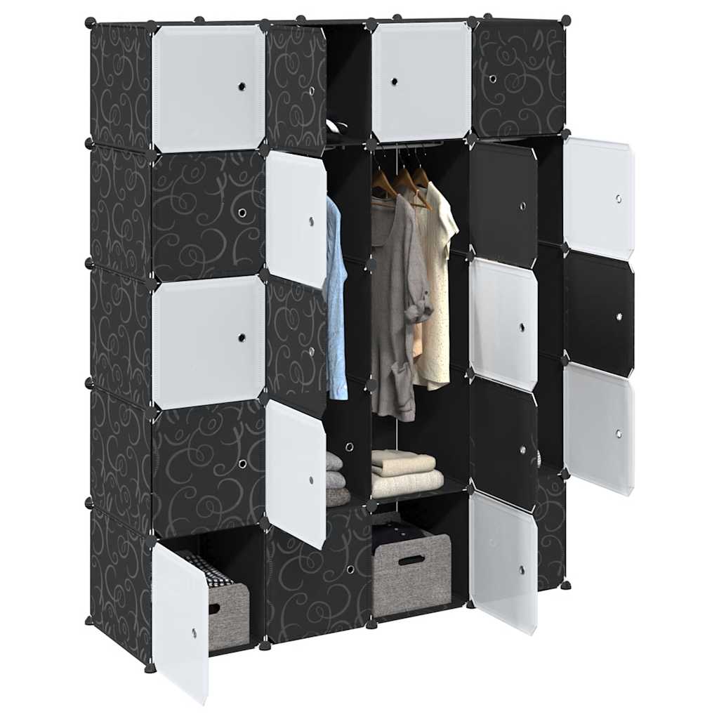 vidaXL Regalsystem mit 12 Würfeln und Aufhängestangen PP