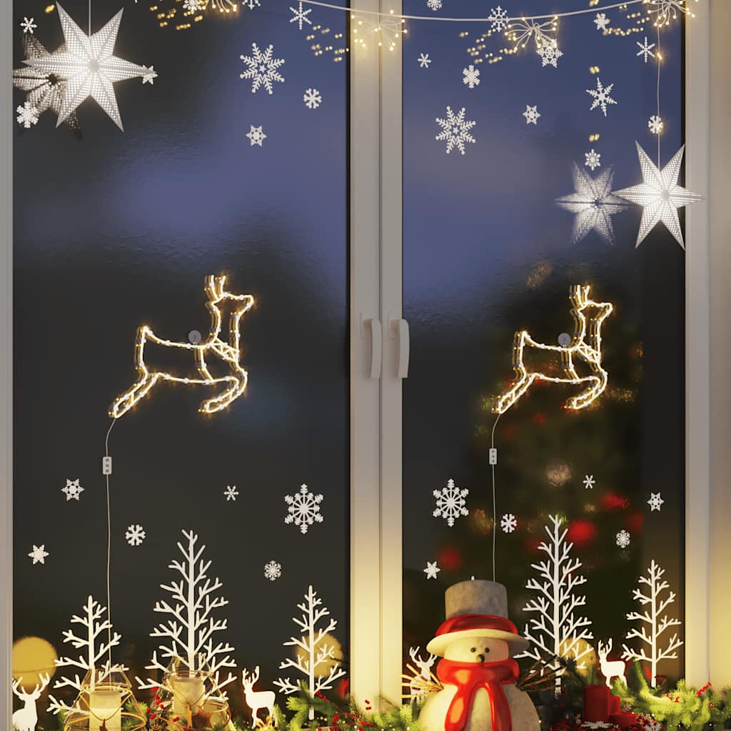vidaXL Weihnachtsbeleuchtung Rentier-Silhouette 2Stk. 35 LEDs Warmweiß