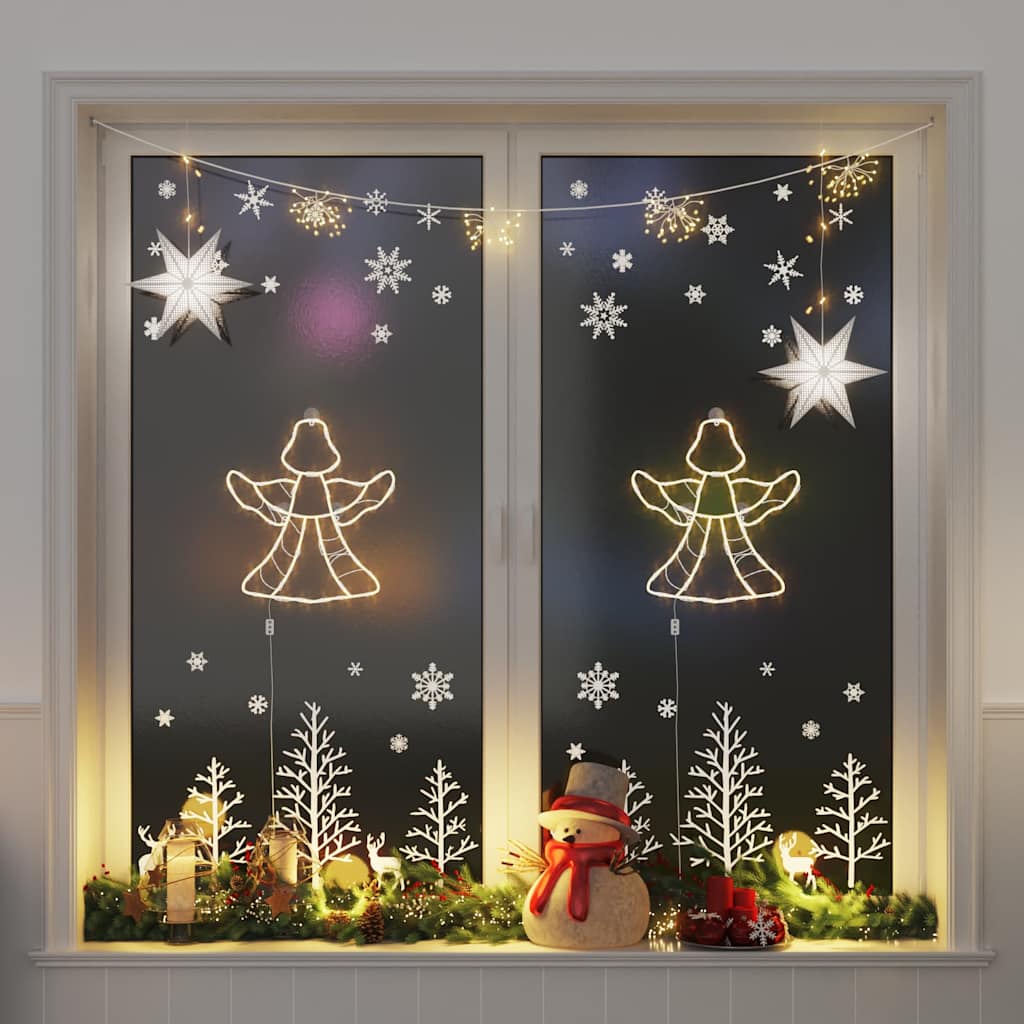 vidaXL Weihnachtsbeleuchtung Rentier-Silhouette 2Stk. 35 LEDs Warmweiß