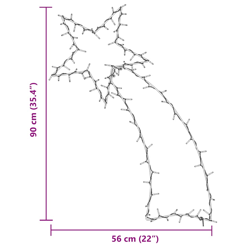 vidaXL Weihnachtsbeleuchtung Sternschnuppen-Silhouette 115 LEDs