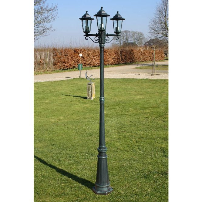 vidaXL Gartenlaterne 3-flammig 215 cm Weiß Aluminium