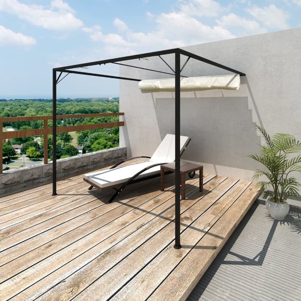 vidaXL Terrassenüberdachung Pergola Wandmarkise