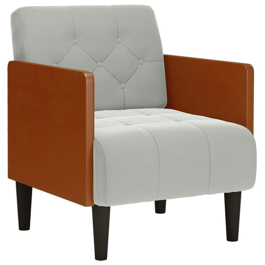 vidaXL Sessel mit Armlehnen Hellgrau 55 cm Samt