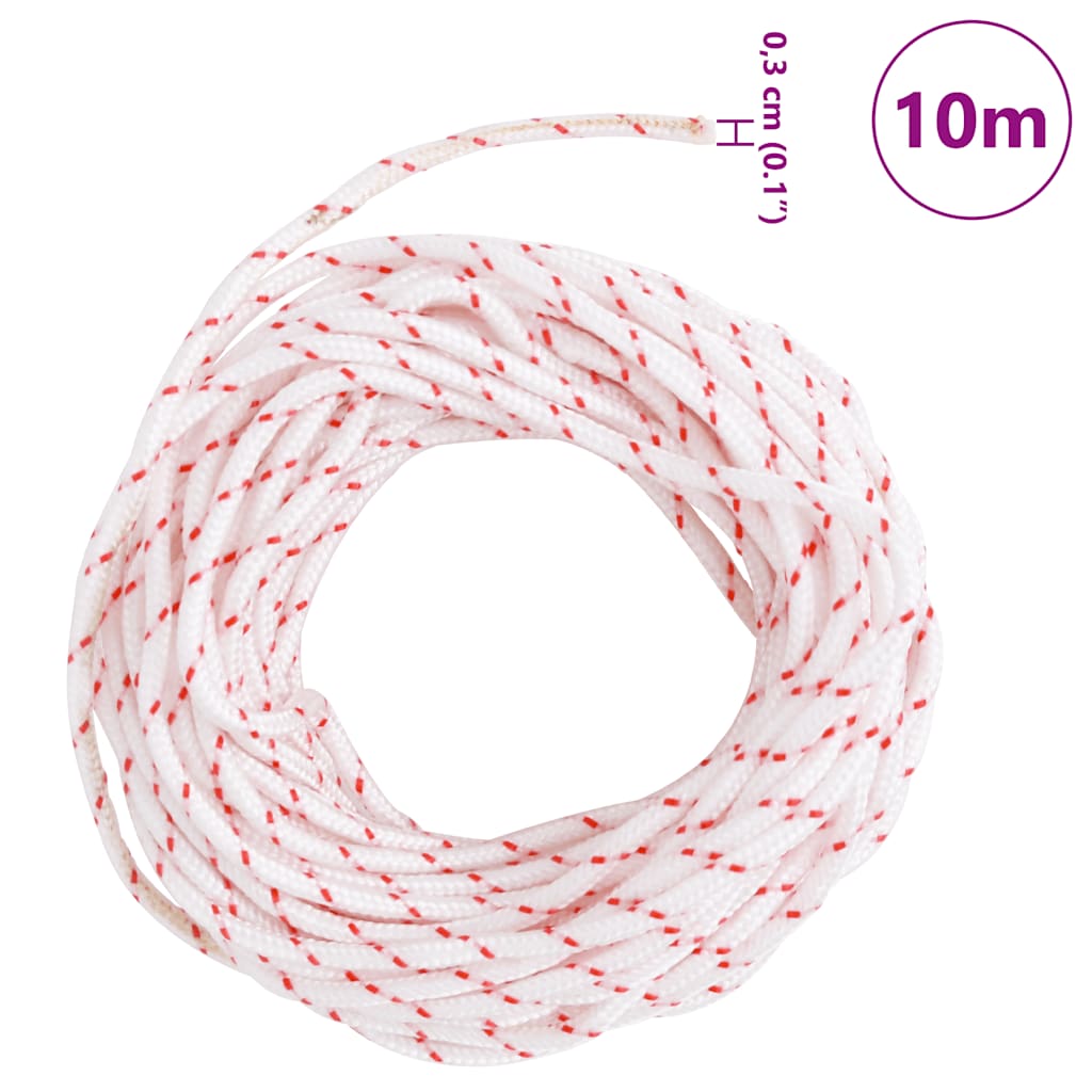 vidaXL Starterseil Weiß und Rot Ø3 mm 10 m Nylon
