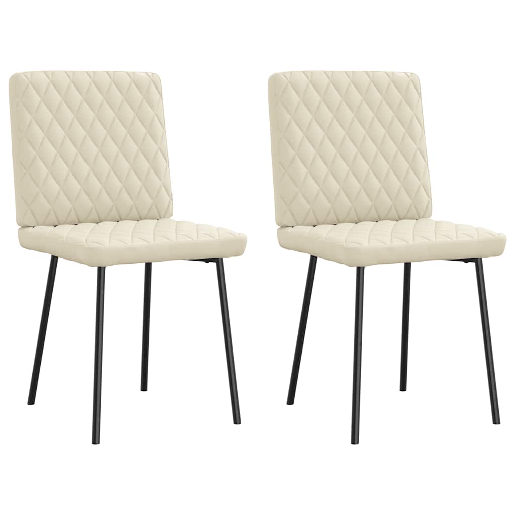 vidaXL Esszimmerstühle 4 Stk. Creme Kunstleder