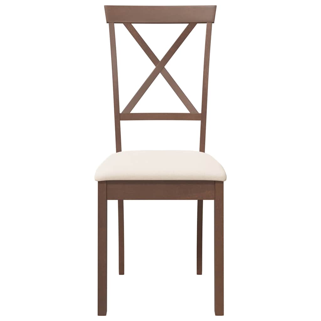 vidaXL Esszimmerstühle mit Kissen 2 Stk. Braun Massivholz Gummibaum