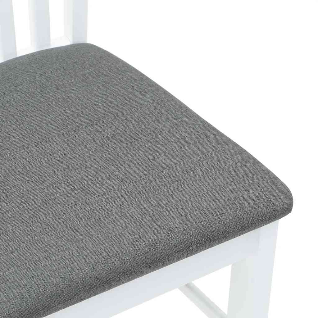 vidaXL Esszimmerstühle mit Kissen 2 Stk. Weiß Massivholz Gummibaum